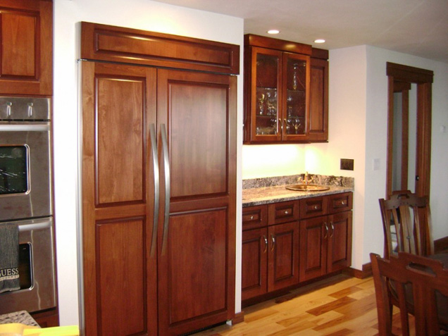Refrigerator with Integrated Wood Panels