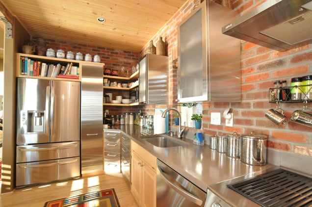 Rustic Brick Kitchen Backsplash