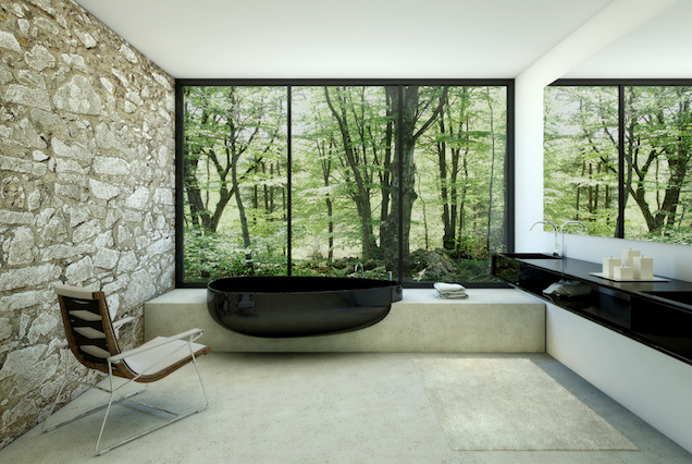 Bathroom Surrounded By Forest