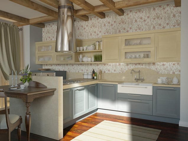 Kitchen with Wallpaper