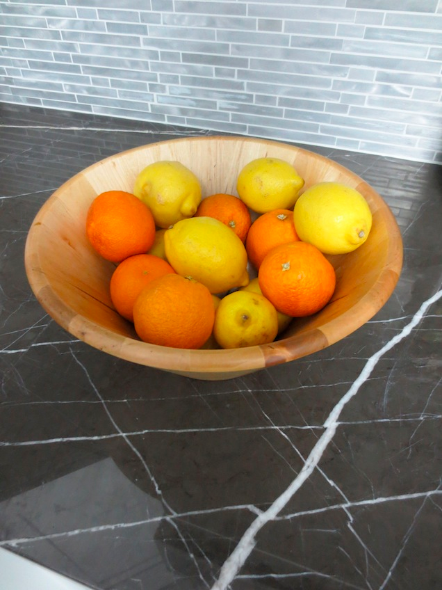 Marble Countertop with Bowl of Oranges