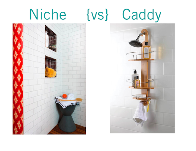 Recessed Shower Niche vs. Shower Caddy