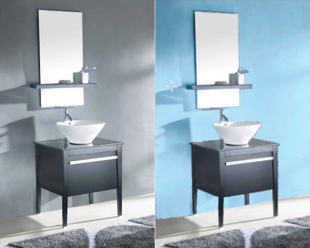 Valspar Pantone Cool Blue WA3114 Bathroom Vanity