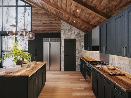Black kitchen cabinets