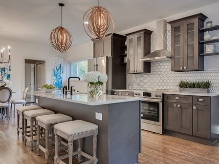 Gray kitchen cabinets